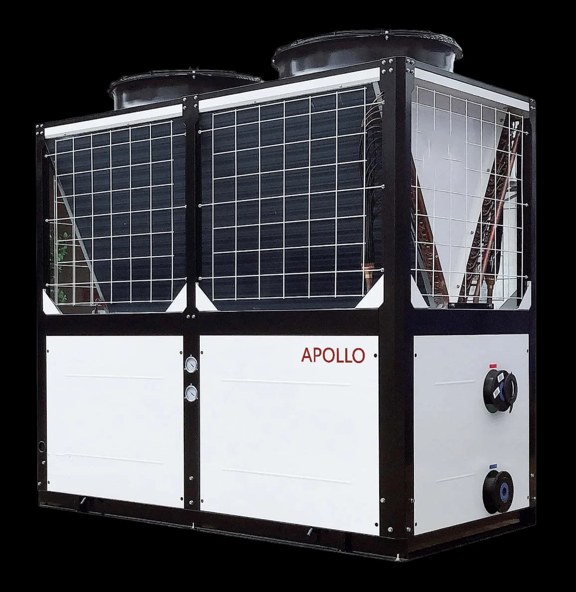 APOLLO commercial air-to-water heat pump shown from an angled front view