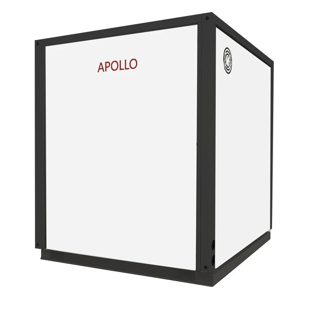 APOLLO 6 Ton 72K BTU water-to-water geothermal heat pump, front-side view