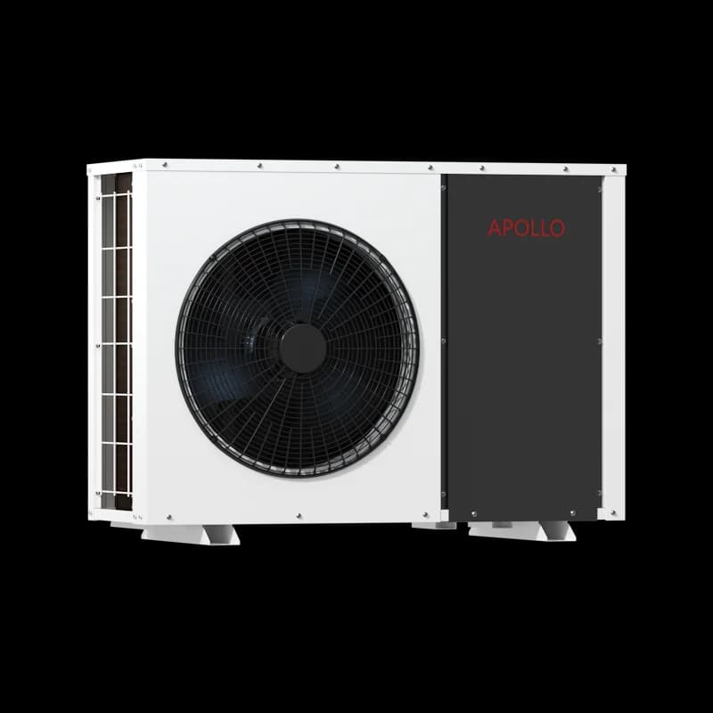 APOLLO 3.5 Ton 42K BTU air-to-water heat pump outdoor unit, front view