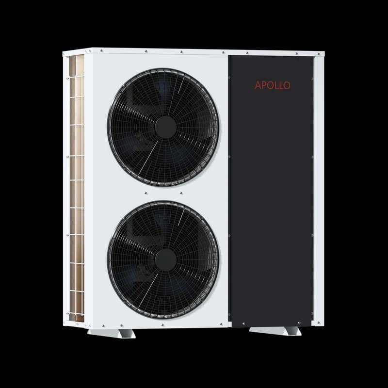 APOLLO 5 Ton 60K BTU air-to-water heat pump outdoor unit with two fans
