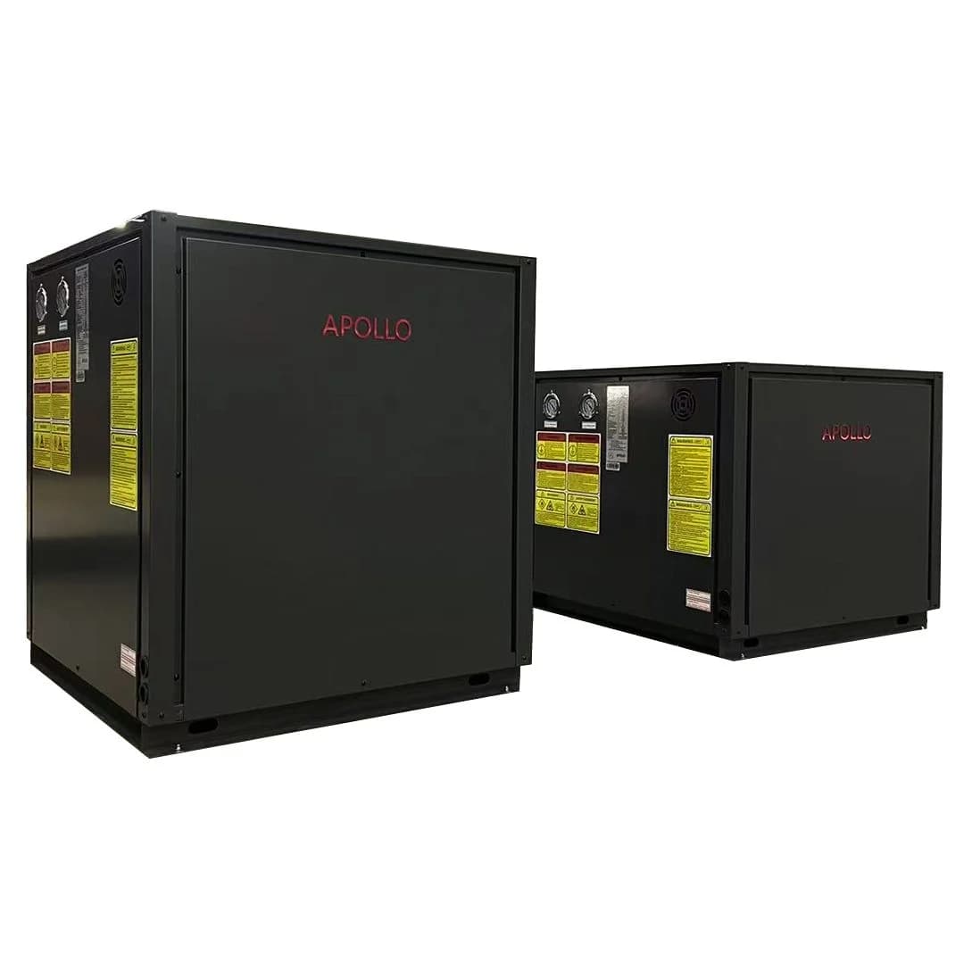 Two APOLLO MAX water-to-water geothermal heat pump cabinets